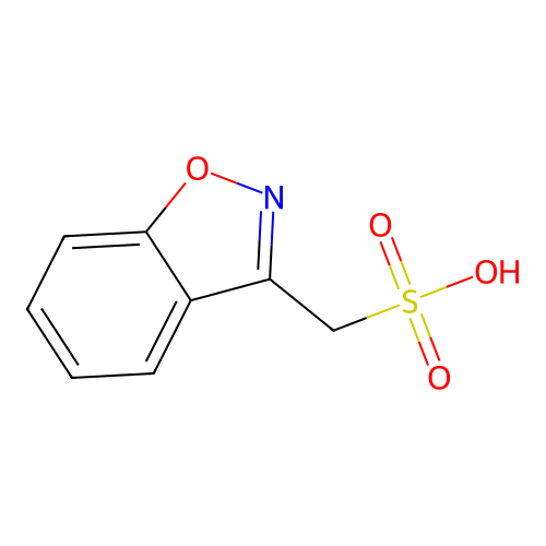 1,2-Benzisoxazole-3-methanesulfonic acid structure