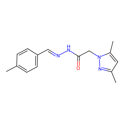 2-(3,5-dimethyl-1H-pyrazol-1-yl)-N'-[(E)-(4-methylphenyl)methylidene]acetohydrazide structure