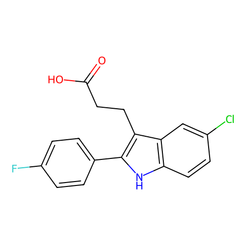 3-[5-chloro-2-(4-fluorophenyl)-1H-indol-3-yl]propanoic Acid structure