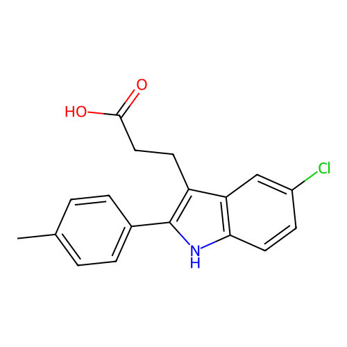 3-[5-chloro-2-(4-methylphenyl)-1H-indol-3-yl]propanoic Acid structure
