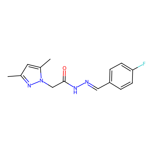 2-(3,5-dimethyl-1H-pyrazol-1-yl)-N'-[(E)-(4-fluorophenyl)methylidene]acetohydrazide structure