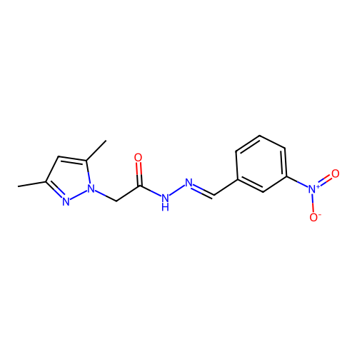 2-(3,5-dimethyl-1H-pyrazol-1-yl)-N'-[(E)-(3-nitrophenyl)methylidene]acetohydrazide structure