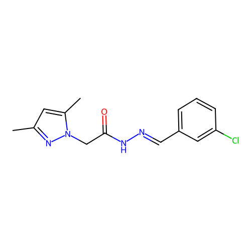 N'-[(E)-(3-chlorophenyl)methylidene]-2-(3,5-dimethyl-1H-pyrazol-1-yl)acetohydrazide structure