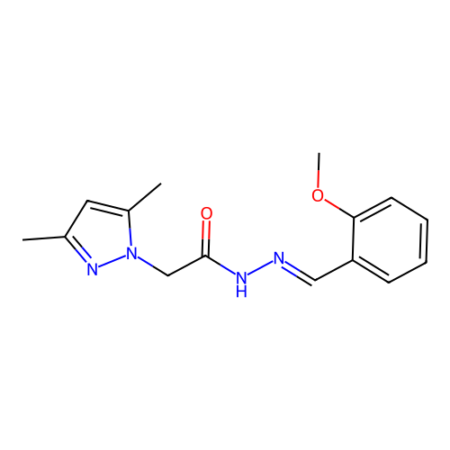 2-(3,5-dimethyl-1H-pyrazol-1-yl)-N'-[(E)-(2-methoxyphenyl)methylidene]acetohydrazide structure