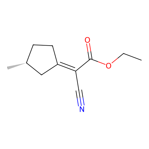 ethyl (2E)-2-cyano-2-[(3R)-3-methylcyclopentylidene]acetate structure