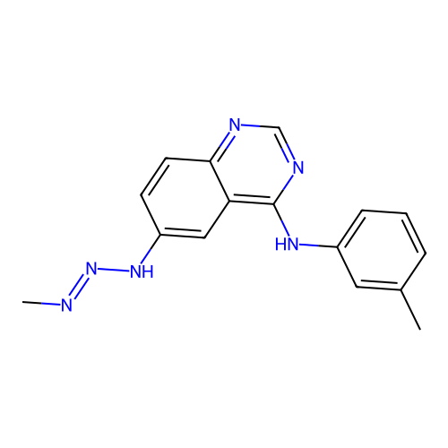 6-N-(methyldiazenyl)-4-N-(3-methylphenyl)quinazoline-4,6-diamine structure