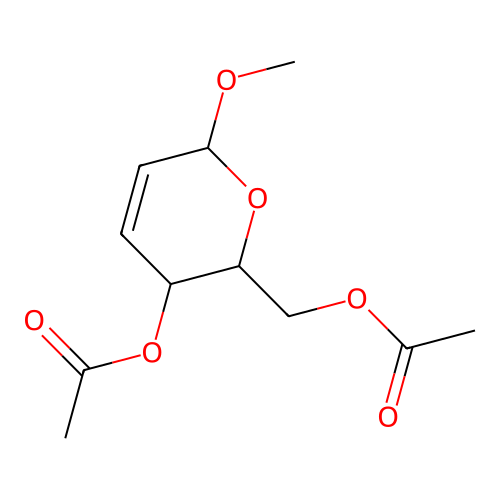 beta-D-Erythro-Hex-2-enopyranoside, methyl 2,3-dideoxy-, diacetate structure
