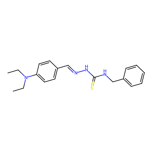 1-Benzyl-3-[[4-(diethylamino)phenyl]methylideneamino]thiourea structure