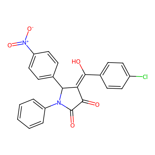 4-[(4-chlorophenyl)-hydroxy-methylidene]-5-(4-nitrophenyl)-1-phenyl-pyrrolidine-2,3-dione structure