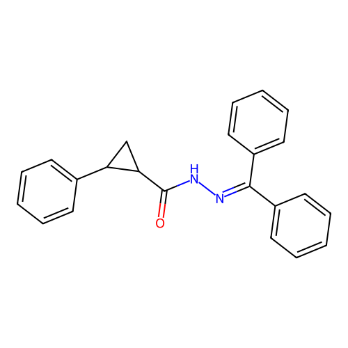 N'-(diphenylmethylene)-2-phenylcyclopropanecarbohydrazide structure