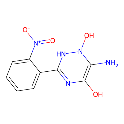 6-amino-3-{2-nitrophenyl}-1,2,4-triazine-1,5(4H)-diol structure