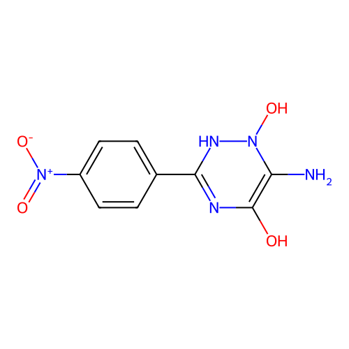 6-amino-3-{4-nitrophenyl}-1,2,4-triazine-1,5(4H)-diol structure
