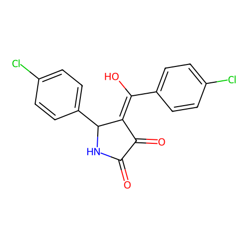 (4E)-5-(4-chlorophenyl)-4-[(4-chlorophenyl)(hydroxy)methylidene]pyrrolidine-2,3-dione structure