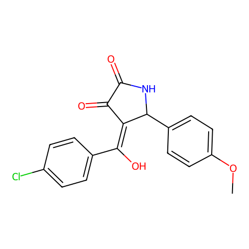 4-(4-chlorobenzoyl)-3-hydroxy-5-(4-methoxyphenyl)-1H-pyrrol-2(5H)-one structure
