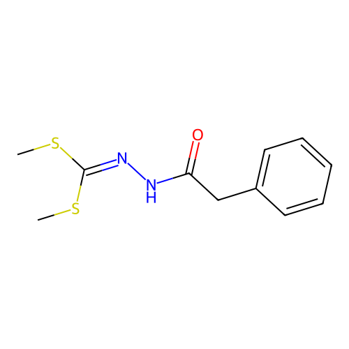 N-[bis(methylsulfanyl)methylideneamino]-2-phenylacetamide structure
