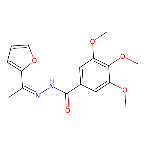 N-[1-(furan-2-yl)ethylideneamino]-3,4,5-trimethoxybenzamide structure
