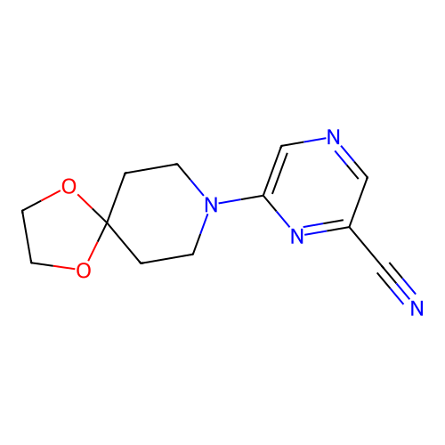 6-(1,4-Dioxa-8-azaspiro[4.5]dec-8-yl)-2-pyrazinecarbonitrile structure