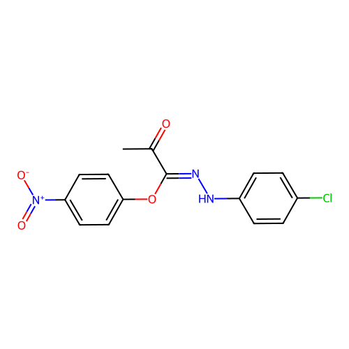 (4-nitrophenyl) N-(4-chlorophenyl)-2-oxopropanehydrazonate structure