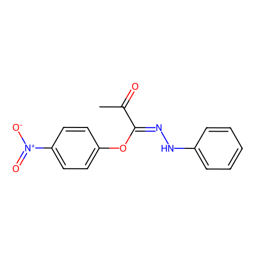 2-oxo-N-phenylpropanehydrazonic acid (4-nitrophenyl) ester structure