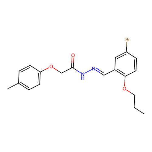 N-[(E)-(5-bromo-2-propoxyphenyl)methylideneamino]-2-(4-methylphenoxy)acetamide structure