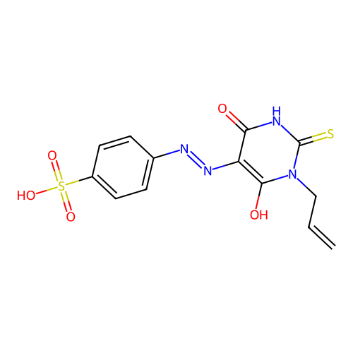 4-[2-(1-Allyl-4,6-dioxo-2-thioxotetrahydro-5(2H)-pyrimidinylidene)hydrazino]benzenesulfonic acid structure
