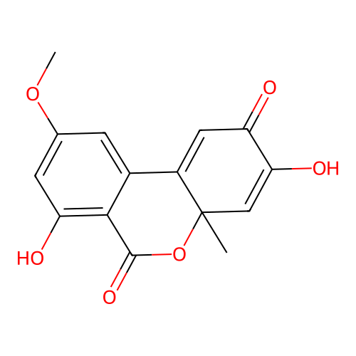 6H-Dibenzo[b,d]pyran-2,6(4aH)-dione,3,7-dihydroxy-9-methoxy-4a-methyl-, (4aS)- structure