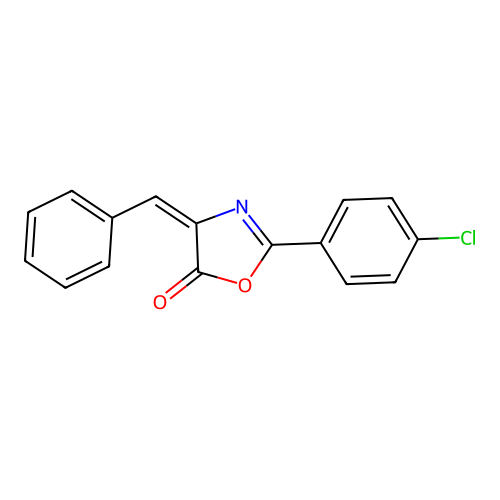 (4E)-4-benzylidene-2-(4-chlorophenyl)-1,3-oxazol-5-one structure