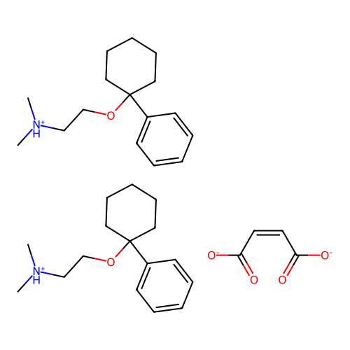 Ethylamine, N,N-dimethyl-2-((1-phenylcyclohexyl)oxy)-, maleate (2:1) structure