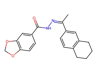 N'-[(1Z)-1-(5,6,7,8-tetrahydronaphthalen-2-yl)ethylidene]-1,3-benzodioxole-5-carbohydrazide structure