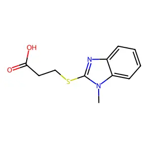 3-(1-Methyl-1H-benzoimidazol-2-ylsulfanyl)-propionic acid structure