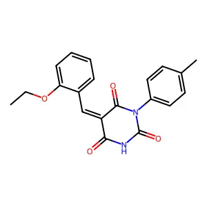 (5Z)-5-(2-ethoxybenzylidene)-1-(4-methylphenyl)pyrimidine-2,4,6(1H,3H,5H)-trione structure