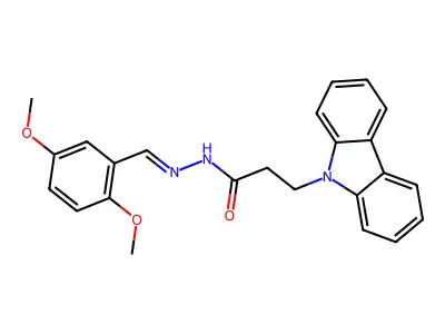 3-(9H-carbazol-9-yl)-N'-(2,5-dimethoxybenzylidene)propanohydrazide structure