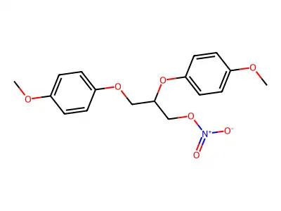 2,3-Bis(4-methoxyphenoxy)propyl nitrate structure
