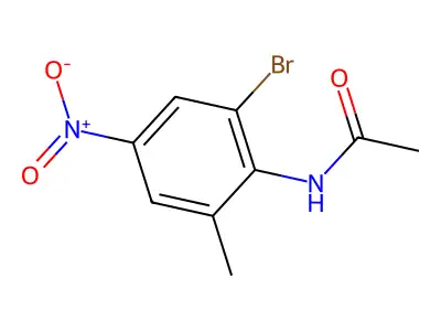 N-{2-bromo-4-nitro-6-methylphenyl}acetamide structure