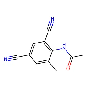 N-(2,4-dicyano-6-methylphenyl)acetamide structure