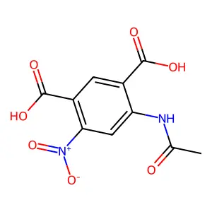 4-Acetamido-6-nitrobenzene-1,3-dicarboxylic acid structure