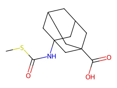 3-{[(Methylthio)carbonyl]amino}adamantane-1-carboxylic acid structure