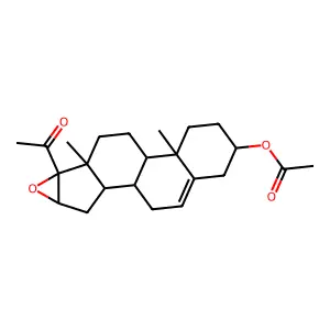 16-alpha,17-alpha-Epoxy-20-oxopregn-5-en-3-beta-yl acetate structure