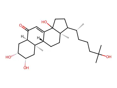 2,3,14,25-Tetrahydroxycholest-7-en-6-one structure