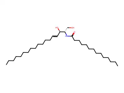 N-[(2S,3R)-1,3-dihydroxyoctadec-4-en-2-yl]tetradecanamide structure