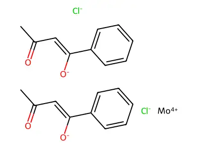 Dichlorobis(1-phenylbutane-1,3-dionato)molybdenum(IV) structure