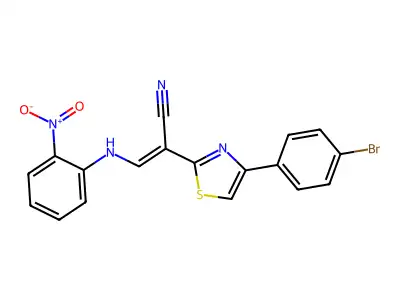 2-[4-(4-Bromophenyl)-1,3-thiazol-2-yl]-3-{2-nitroanilino}acrylonitrile structure