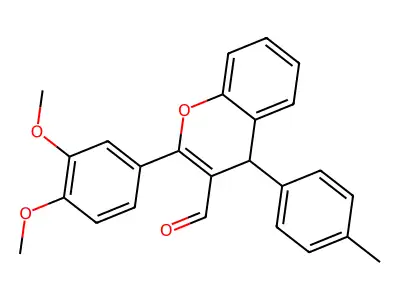 2-(3,4-dimethoxyphenyl)-4-(4-methylphenyl)-4H-chromene-3-carbaldehyde structure