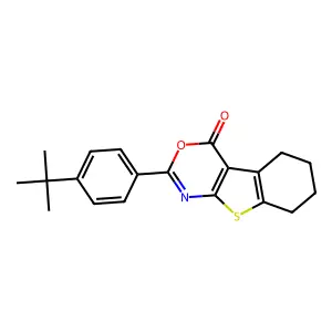 2-(4-Tert-butylphenyl)-5,6,7,8-tetrahydro-[1]benzothiolo[2,3-d][1,3]oxazin-4-one structure