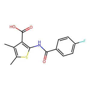 2-(4-Fluorobenzamido)-4,5-dimethylthiophene-3-carboxylic acid structure