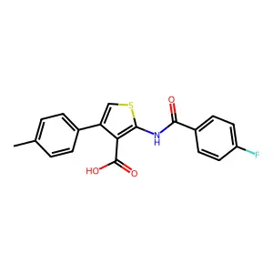 2-(4-Fluorobenzamido)-4-(p-tolyl)thiophene-3-carboxylic acid structure