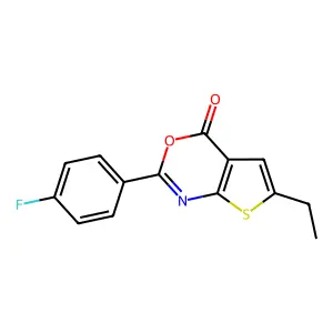 6-Ethyl-2-(4-fluorophenyl)thieno[2,3-d][1,3]oxazin-4-one structure
