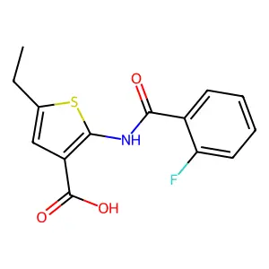 5-Ethyl-2-(2-fluorobenzamido)thiophene-3-carboxylic acid structure