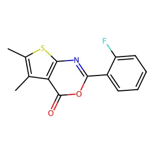 2-(2-Fluorophenyl)-5,6-dimethylthieno[2,3-d][1,3]oxazin-4-one structure
