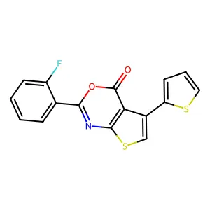 2-(2-Fluorophenyl)-5-thiophen-2-ylthieno[2,3-d][1,3]oxazin-4-one structure
